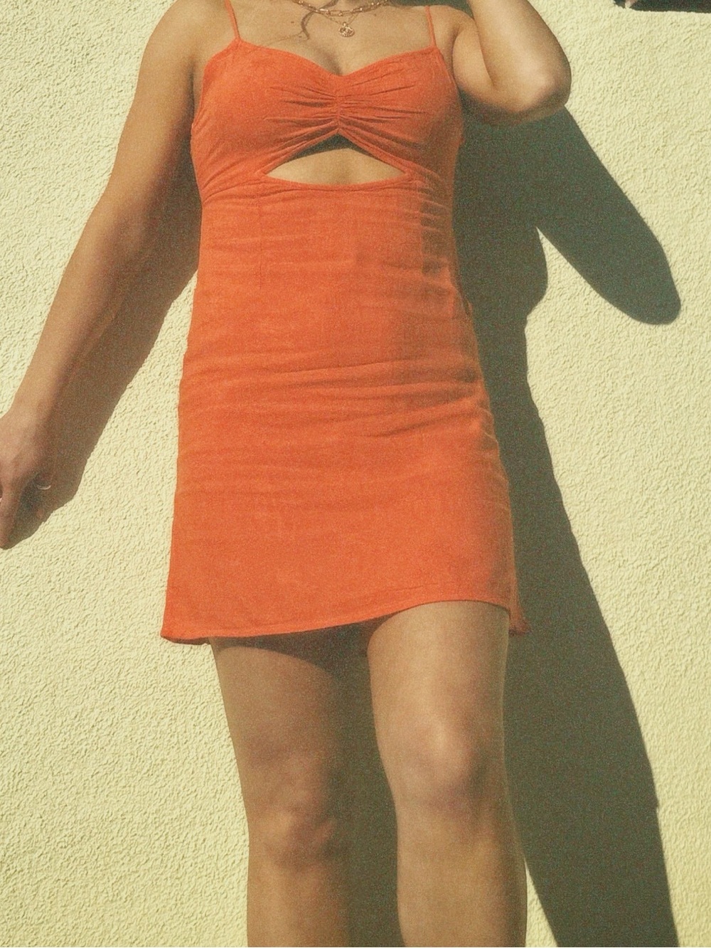 O'Neill Orange Mini Dress with Spaghetti Straps - Picture 6 of 8